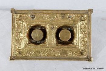  Gilded bronze inkwell, in the Renaissance style - Late 19th century