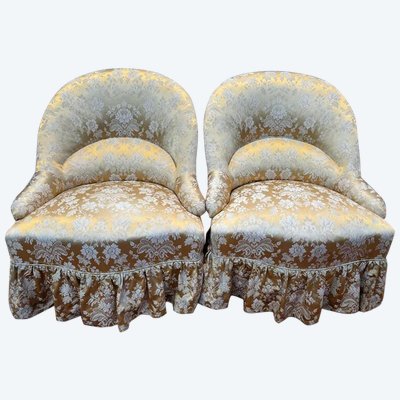 Paire de fauteuils crapaud 