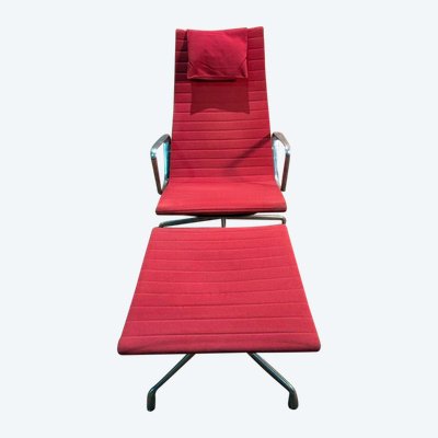 Presidente e ottomano Bauhaus di Charles Eames in alluminio