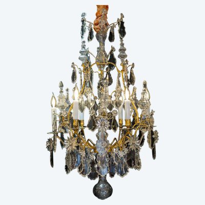 Louis XV Period Chandelier in Gilded Bronze and Cut Crystal circa 1760-1770