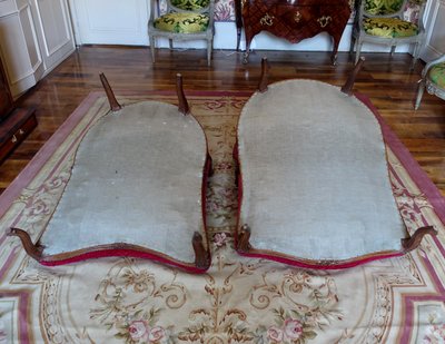 Broken Duchess - Louis XV period chaise longue in crushed velvet, Manufacture Bonvallet