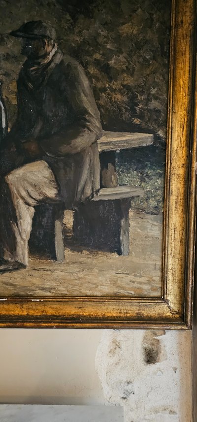 Wichtiges Öl auf Leinwand „Das Rendezvous“ 1923 H.Olive