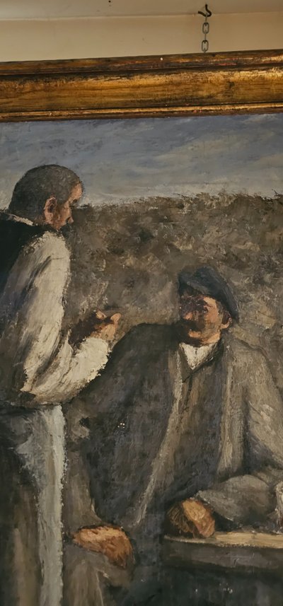 Wichtiges Öl auf Leinwand „Das Rendezvous“ 1923 H.Olive