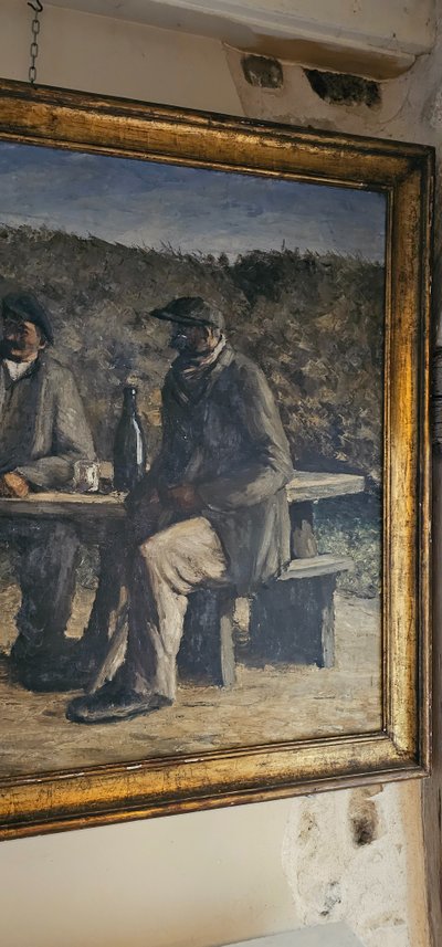 Wichtiges Öl auf Leinwand „Das Rendezvous“ 1923 H.Olive