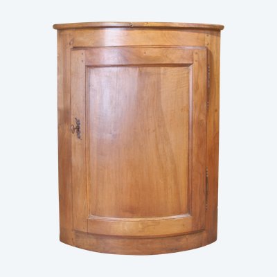 Curved walnut corner cupboard