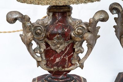 Coppia di lampade antiche Luigi XIV, Roma, XVIII secolo.
