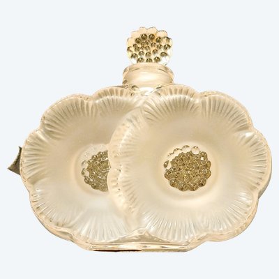 Cofanetto da donna con flacone di profumo Lalique, modello a due fiori