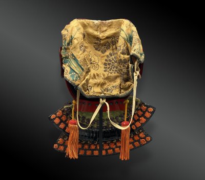 MASCHERA da armatura SAMURAI a pieno facciale chiamata Menpō del tipo Sômen Firmata Narishige Giappone, periodo Edo 