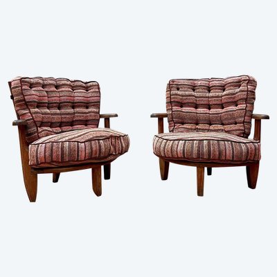 Paire De Fauteuils Tricoteuse Guillerme Et Chambron