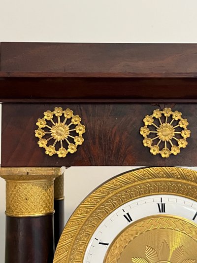 Empire mahogany portico clock