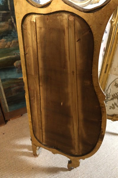 Paravento in legno dorato in stile Luigi XV, XIX secolo