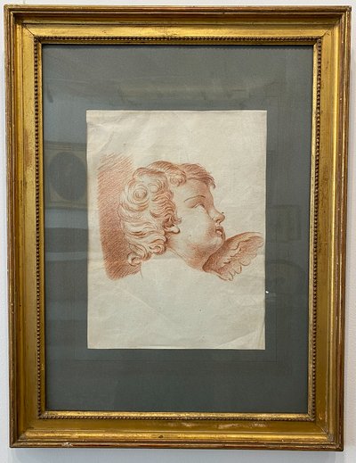  Tête d’ange,  Sanguine,  XVIIIe 