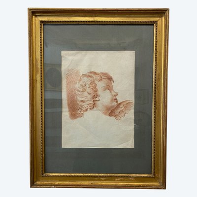  Tête d’ange,  Sanguine,  XVIIIe 