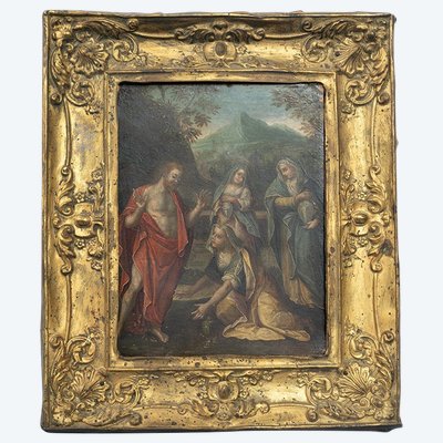 Petit Tableau Ancienne à l'Huile Sur Cuivre Rome XVIIIe Siècle.