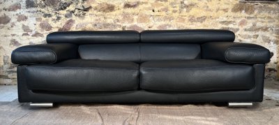 ROCHE BOBOIS Black leather sofa ULTIMATE model