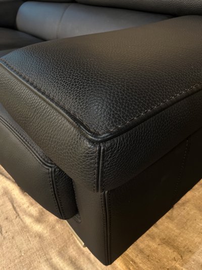 ROCHE BOBOIS Black leather sofa ULTIMATE model
