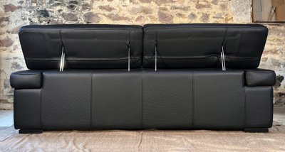 ROCHE BOBOIS Black leather sofa ULTIMATE model