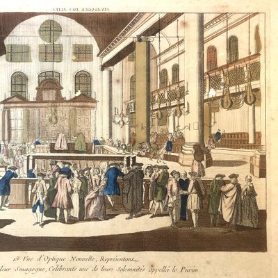 Deux vues d'optique, Purim et Jeu de Bague, XVIIIème siècle