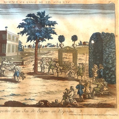 Deux vues d'optique, Purim et Jeu de Bague, XVIIIème siècle