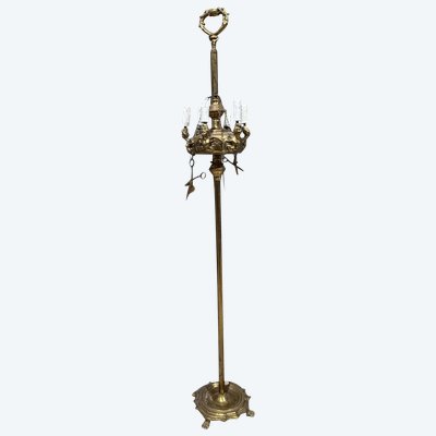 Antike Florentiner Stehlampe aus Messing