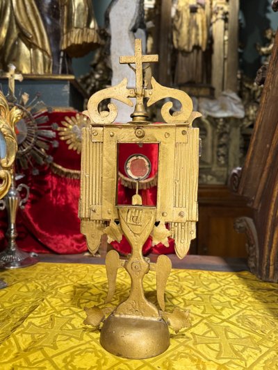 Monstrance Reliquaire Avec Une Relique De La Vraie Croix - XIXe 