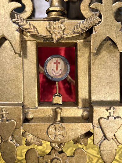 Monstrance Reliquaire Avec Une Relique De La Vraie Croix - XIXe 
