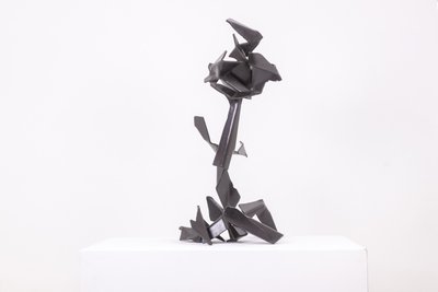 Jean Campa. Scultura geometrica in metallo lucidato. Anni '80. LS62141309P