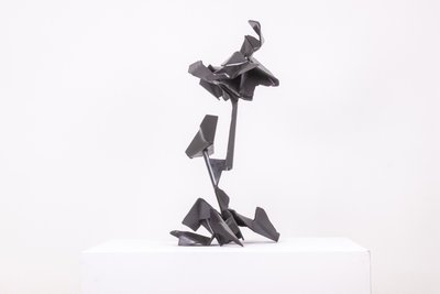 Jean Campa. Scultura geometrica in metallo lucidato. Anni '80. LS62141309P