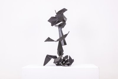 Jean Campa. Scultura geometrica in metallo lucidato. Anni '80. LS62141309P