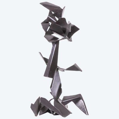 Jean Campa. Scultura geometrica in metallo lucidato. Anni '80. LS62141309P