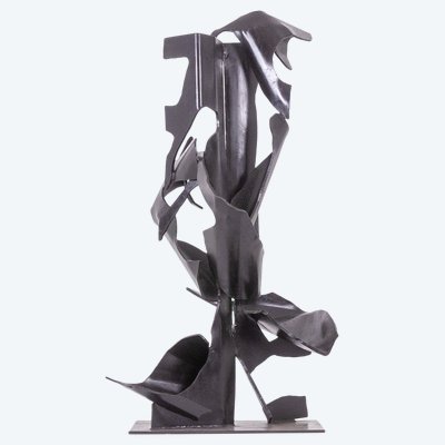 Jean Campa. Scultura verticale in metallo patinato. Anni '80. LS62151309P