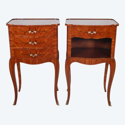 Paire de tables de chevets style Louis XV début XXe siècle 