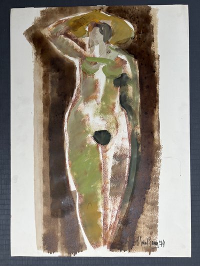 Studio di un nudo verde.