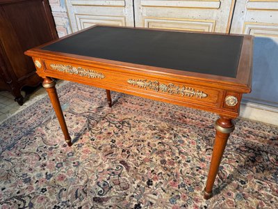 Scrivania Napoleone 3 in mogano e bronzo 