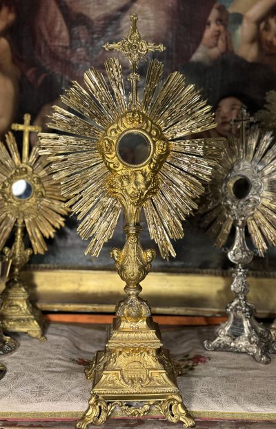 Ostensoir En Laiton Doré – XIXe 