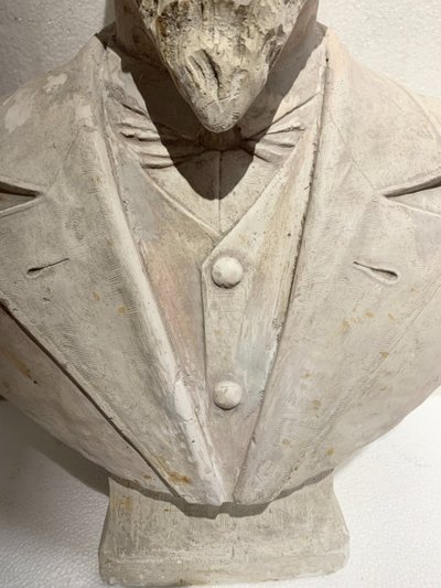 Busto di un notabile" calco in gesso scolpito, XX secolo