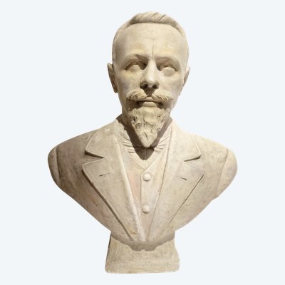 Busto di un notabile" calco in gesso scolpito, XX secolo