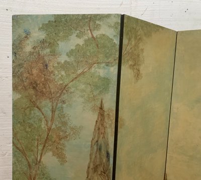 Paravent a trois feuilles peintes XX siècle
