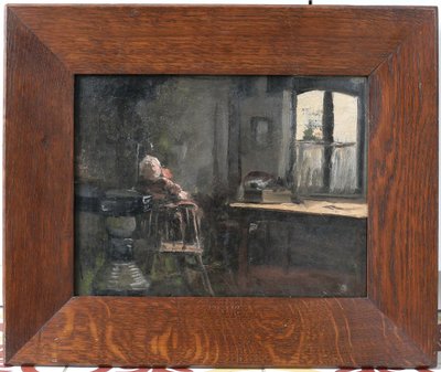 Joseph François 1851-1940 Interno di una casa di bambola, dipinto, impressionismo, Belgio