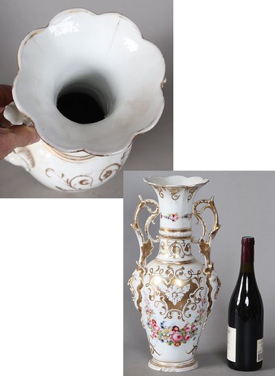 Grand vase porcelaine d’époque Empire, 43 cm