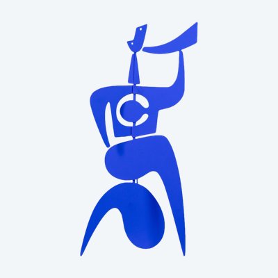 Antonine de Saint Pierre. Sculpture « Bugler » bleue. Contemporain.