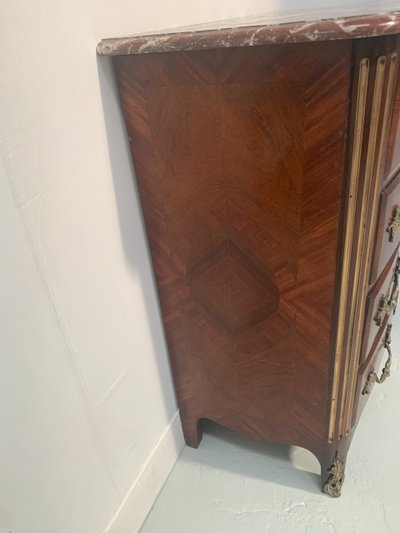 Commode de style en palissandre et acajou XX siècle