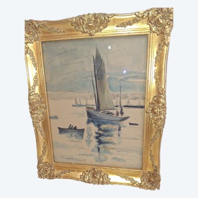 Tableau gouache PAUL SIGNAC