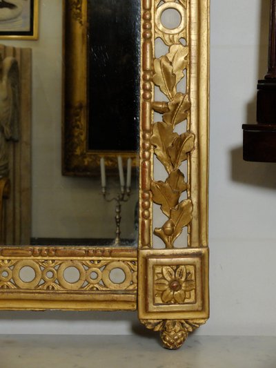 Specchio Luigi XVI con attributi di caccia