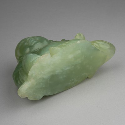 Budai "Laughing Buddha" Chinese in Green Jade, Late 19th / Early 20th Century