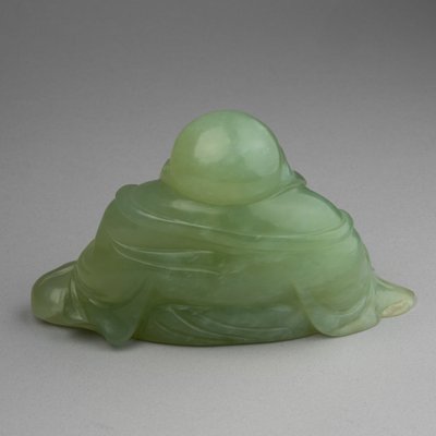 Budai "Laughing Buddha" Chinese in Green Jade, Late 19th / Early 20th Century