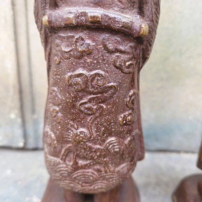 2 mandarini annamiti in bronzo, Vietnam, inizio XX secolo