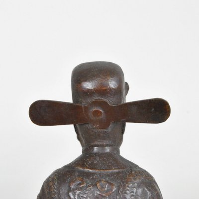 2 mandarini annamiti in bronzo, Vietnam, inizio XX secolo