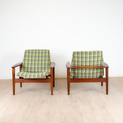 Skandinavische Teakholzsessel, Dänemark 1960er, 2er Set