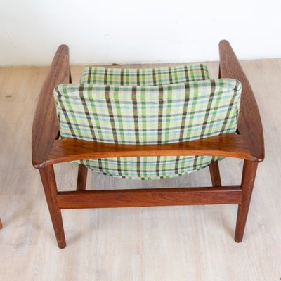 Skandinavische Teakholzsessel, Dänemark 1960er, 2er Set